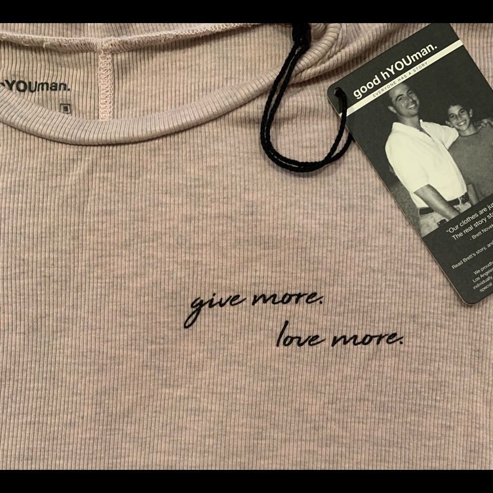 Good hYOUman Give More Love More Rib Tank NWT